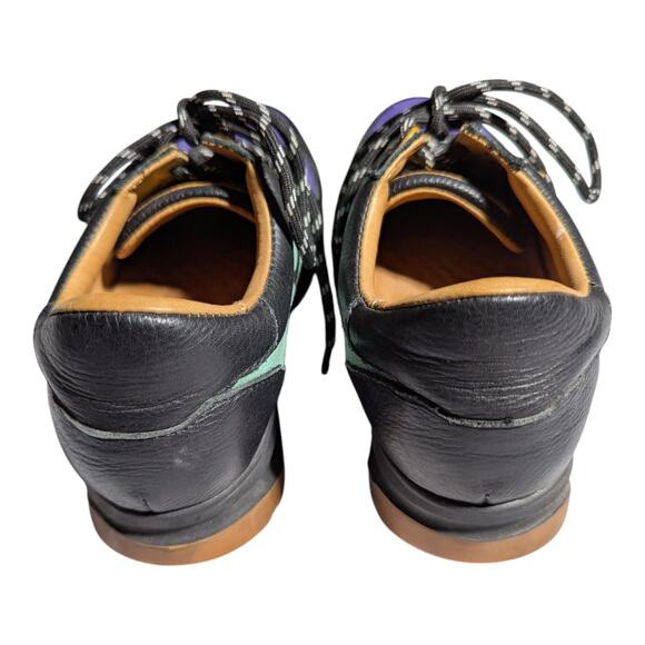 Two Thousand Never 70s Runner Black Leather Blue Suede Lace Up Sneakers Sz 5 - Picture 3 of 7